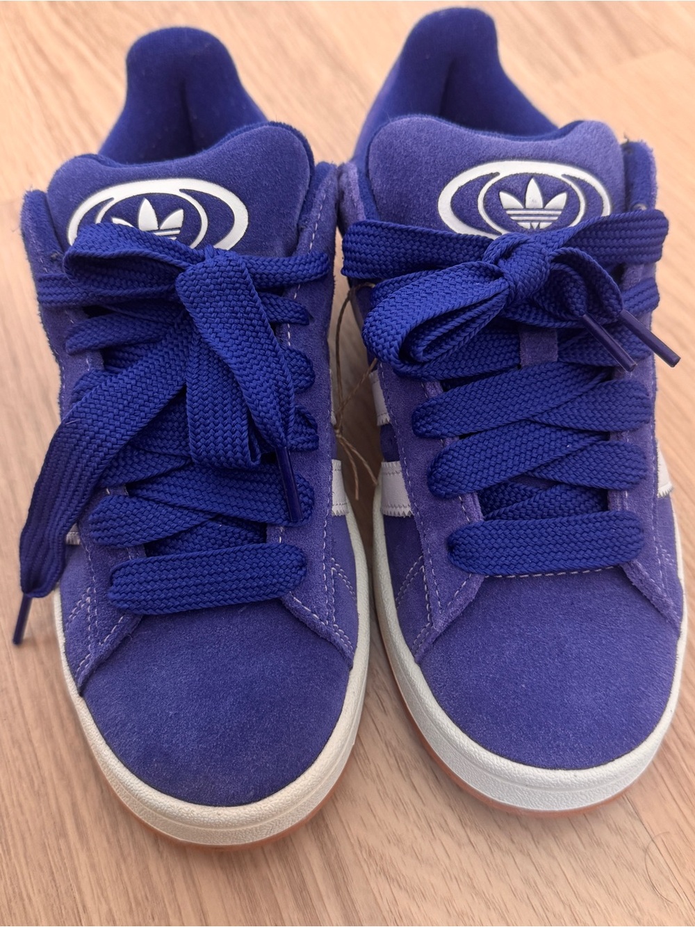 adidas blue campus Suede Low-Top Sneakers with White Stripes